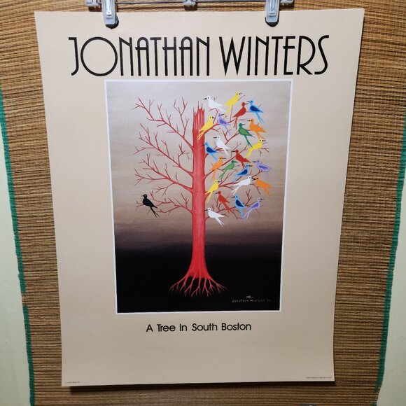 1980s Fine Art Poster Jonathan Winters "A Tree In South Boston" 28"x22" NOS - Picture 1 of 8